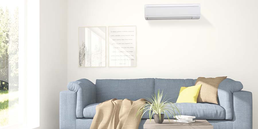 Ductless mini-split indoors